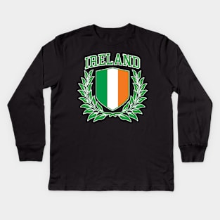 Ireland - Collegiate Coat of Arms Kids Long Sleeve T-Shirt